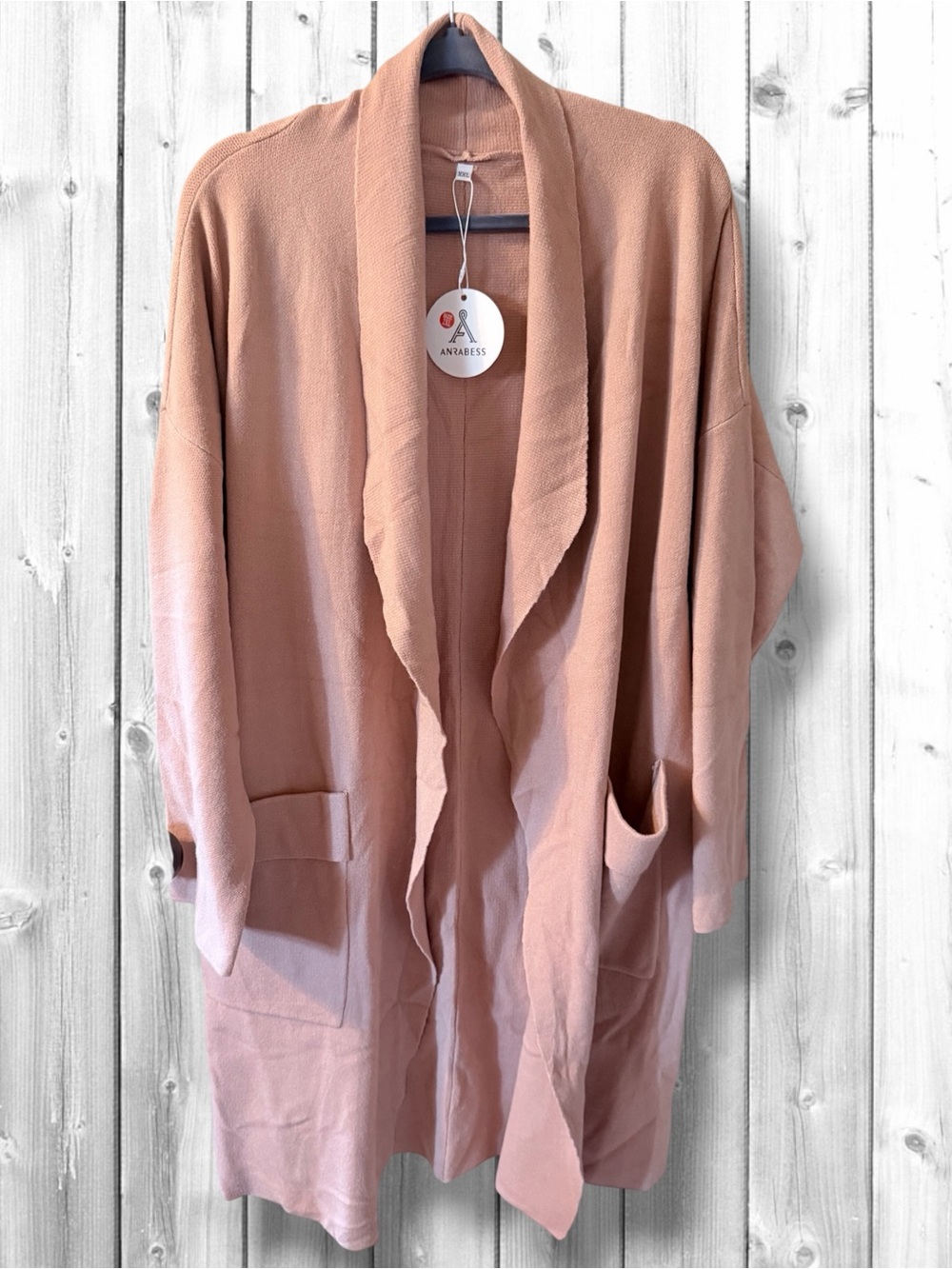 🌸Anabess Open-Front Draped Cardigan - Dusty Rose